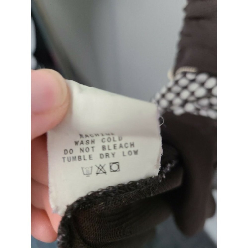 Studio M Brown Polka Dot Printed Top Blouse Sz LP - Picture 8 of 8